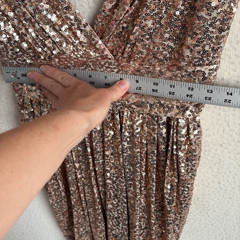 Badgley Mischka‎ Dress Womens Size 0 Gold Sequin - Picture 4 of 8